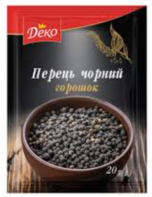 Перець чорний горошок 20г ТМ Деко